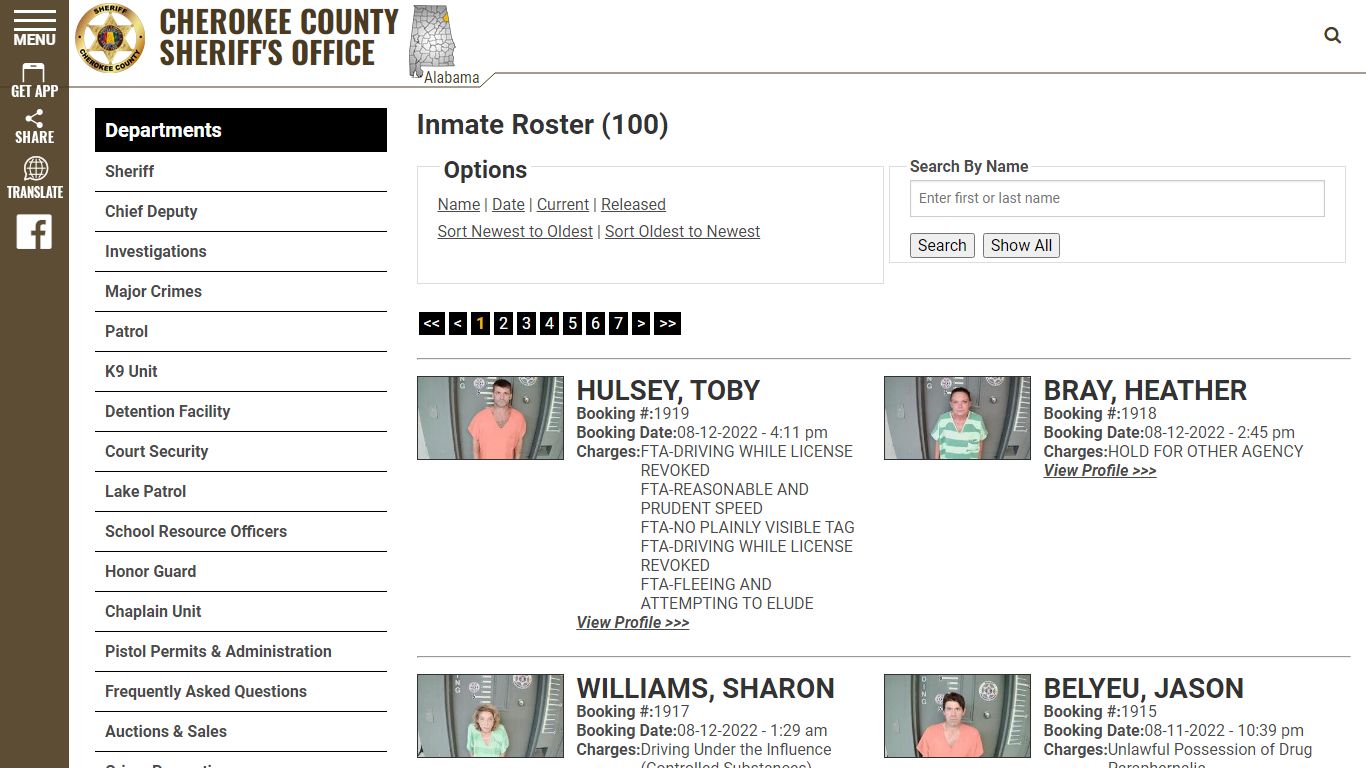 Inmate Roster - Cherokee County Sheriff AL